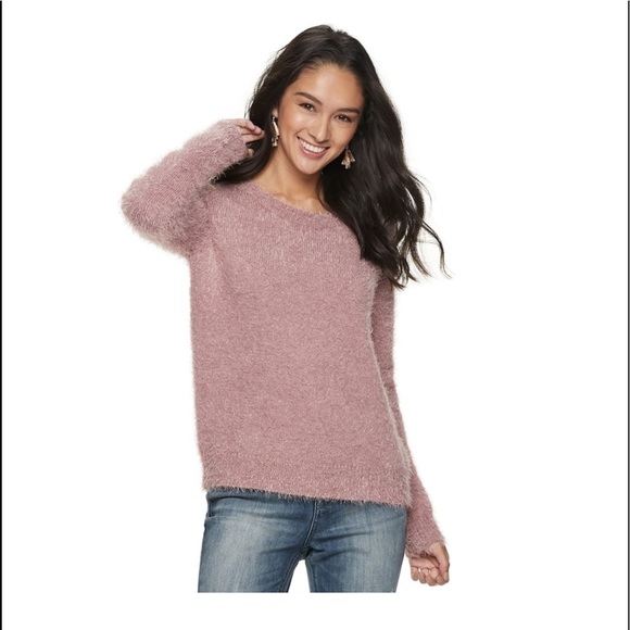 Mudd Eyelash crew sweater - NWT- Mystic Mauve - Picture 1 of 6